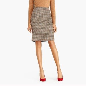 J. Crew plaid herringbone pencil skirt
